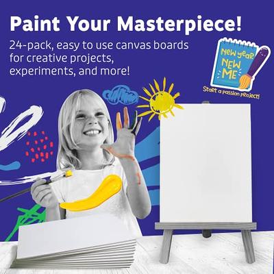 24 X Blank Mini Artist Stretched Canvas 10x10cm-4x4 Bulk Art School  Canvases