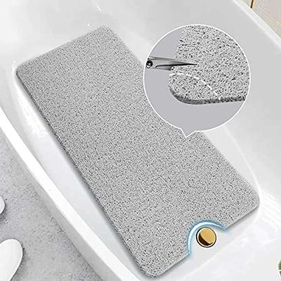 Asvin Soft Textured Bath, Shower, Tub Mat, 47x16 inch, Phthalate Free, Non Slip Comfort Bathtub Mats with Drain, PVC Loo