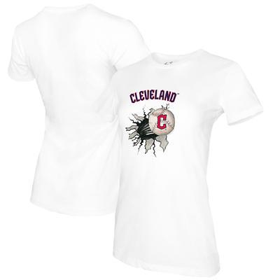 Unisex Tiny Turnip White/Navy Cleveland Guardians Stitched Baseball 3/4-Sleeve Raglan T-Shirt Size: Medium