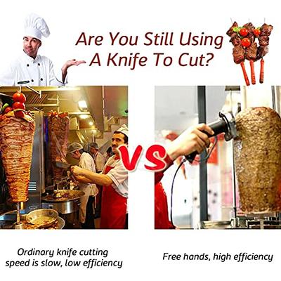 80W Electric Kebab Slicer Shawarma Doner 1-8mm Meat Cutting Machine Gyro  Cutter