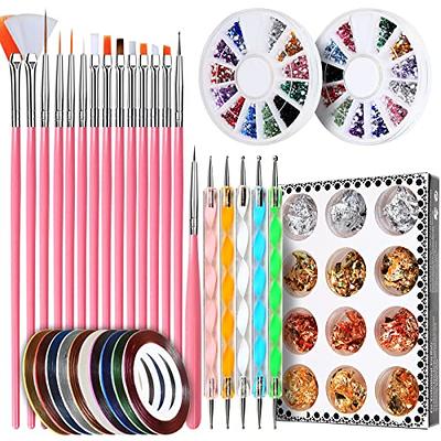 Nail Pen Designer, Teenitor Stamp Nail Art Tool with 15pcs Nail Painting  Brushes, Nail Dotting Tool, Nail Foil, Manicure Tape, Color Rhinestones for  Nails - Yahoo Shopping