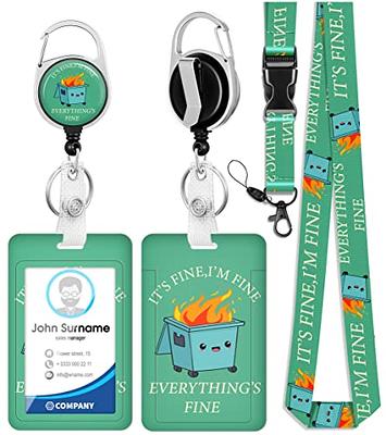 Plifal Funny ID Badge Holder with Lanyard and Retractable Badge