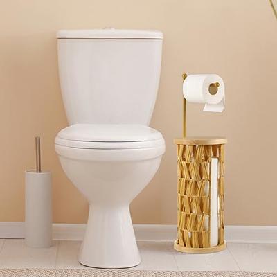 Toilet Paper Holder Free Standing, Toilet Tissue Stand for Bathroom, Black  Floor Tissue Roll Holder with Shlef - Yahoo Shopping