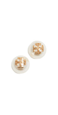 Tory Burch Crystal Pearl Stud Earrings