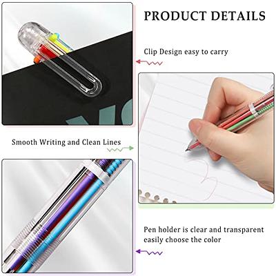 SFLHHDM 4 Pack Ballpoint Pen, 6-in-1 Multicolor Retractable Ballpoint Pens,  0.5mm Colorful Ink Pen, Multi Color Pen for School Office Supplies