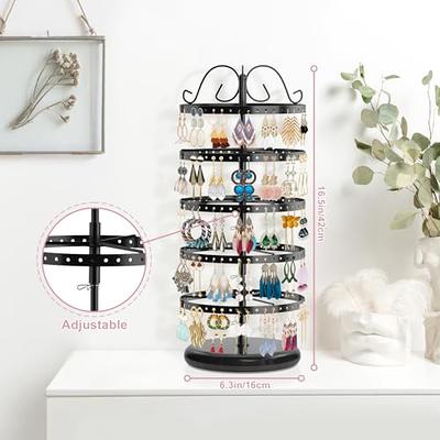 Earring Holder Organizer 360 Rotating Earring Storage Metal Jewlery Holder  Jewerly Organizer 4 Tiers Earring Display Stands