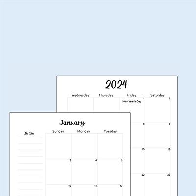  Foiled Pocket Rings Month on 2 Pages Deluxe Planner Calendar  Refill, 3.2 x 4.7