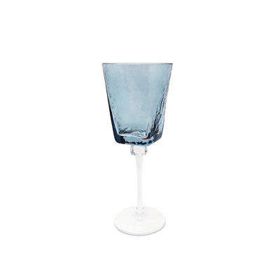 Falaq Set of 6 Wine Glasses, Hammered Blue - Yahoo Shopping