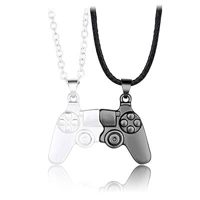 Magnetic Couple Matching Pendant Necklaces, Black