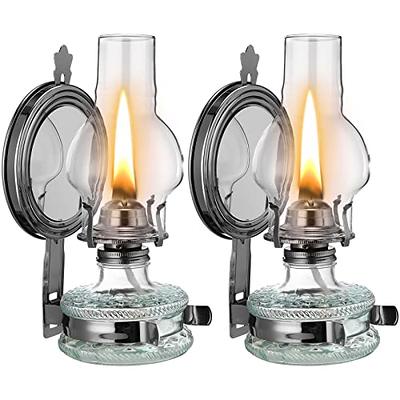 2 Pieces Large Kerosene Lamp Wall Mount Vintage Chamber Oil Lamps Hanging Hurricane  Lamp Rustic Glass Clear Oil Lantern for Indoor Use Home Tabletop Decor  Emergency Lighting, Dark Grey, 10.6 oz - Yahoo Shopping