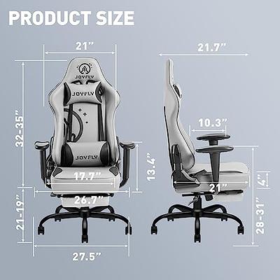 Dowinx Gaming Chair with Pocket Spring Cushion, Ergonomic Computer Chair  High Back, Reclining Game Chair Pu Leather 350LBS, Black