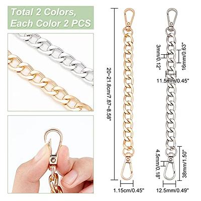  PH PandaHall 4pcs Purse Strap Extender 7.9 Purse Chain Short  Bag Chain Handbag Strap Replacement Clutch Strap with Clasps for Tumbler  Purse Shoulder Wallet Clutch Evening Bag, Gold & Silver