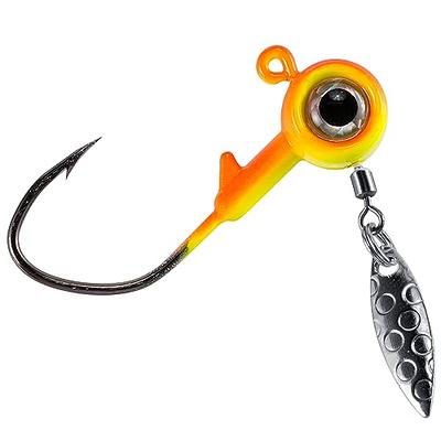 Dovesun Crappie Jigs, Jig Heads with Feather Hand-Tied Marabou Jigs Ice |  Fly Fishing Lures 10 Colors 1/32oz 1/16oz 1/8oz Fishing Hair Jigs for