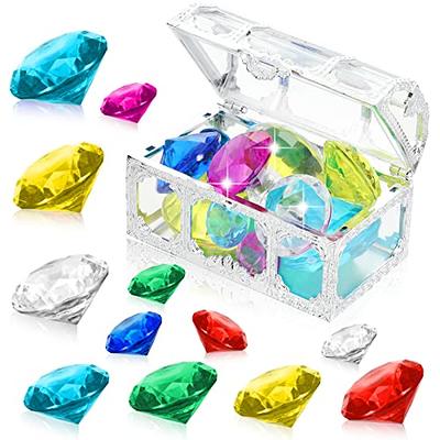 2 Boxes Acrylic Gemstones Toys Fake Crystal Colorful Treasure Gems