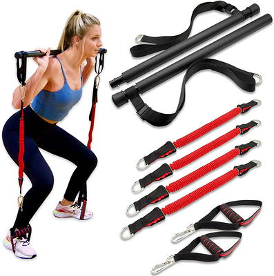 DASKING Portable Home Gym Resistance Band Bar Set with 8 Anti