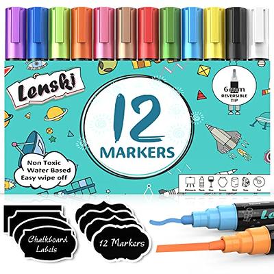 Lenski Chalk Markers, 12 Liquid Chalk Markers for Chalkboard, Window  Markers for Glass Washable, Chalkboard Markers for Kids, Dry Erase Chalk  Pens for Blackboard, Labels, Glass, Car, Signs, Menu - Yahoo Shopping