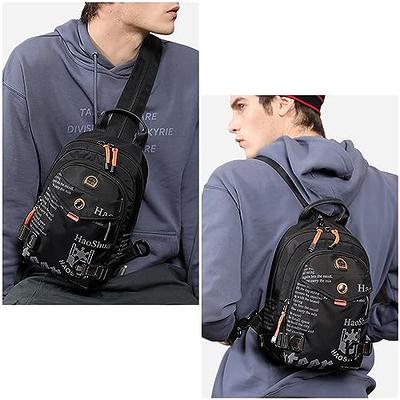 Kingsons Sling Bag Small Crossbody Backpack for Men Waterproof Chest Shoulder Bags Casual Daypack for Travel Cycling