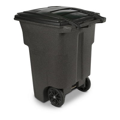 Toter 96 Gal. Trash Can Brownstone with Wheels and Lid - Yahoo Shopping