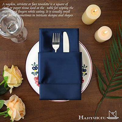 Navy Dark Blue Linen Cloth Napkins, Wedding, Dinner