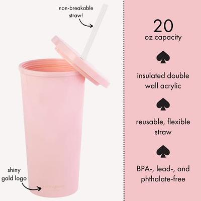 20 oz. Double Wall Plastic Tumbler With Straw