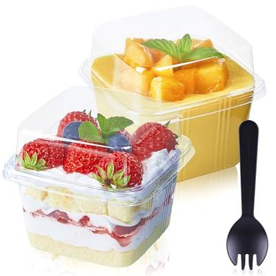 8oz. Clear Plastic Disposable Containers w/ Lids 50ct.