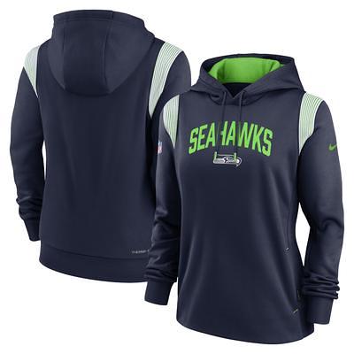 Women's DKNY Sport White/College Navy Seattle Seahawks Dakota Oversized  Tie-Dye Half-Zip Hoodie