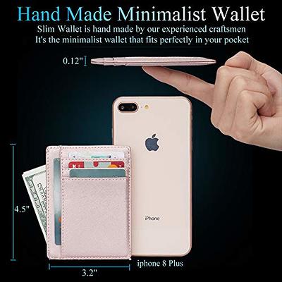 GH Gold Horse Slim RFID Blocking Card Holder Minimalist Leather Front Pocket Wallet for Women