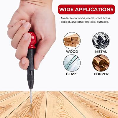 uxcell Automatic Center Punch, 5-Inch Spring-Loaded Center Hole Puncher  Marker Hand Tool Adjustable Red for Wood Metal Plastic - Yahoo Shopping