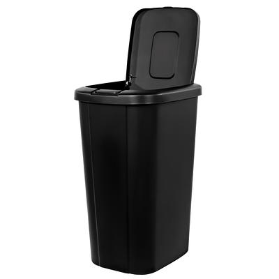 happimess Beni Kitchen Trash/Recycling 16-Gallon Double-Bucket Step-Open  Trash Can, Black