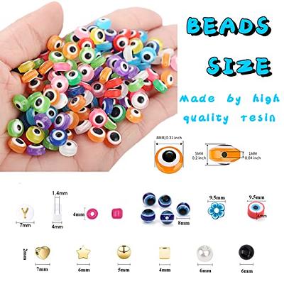 6mm 8mm 10mm Blue Round Spacer Beads Evil Eye Beads Stripe Resin