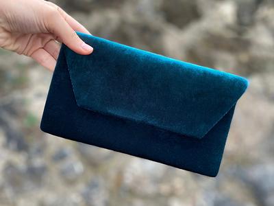 Evening Envelop Clutch Bag With Removable Wristlet Handle 