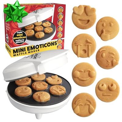 Mini Emojis Waffle Maker - Create 7 Unique Smiley Face Waffles or