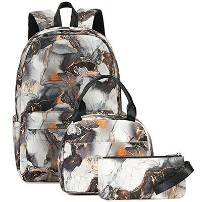 School Backpacks for Teen Girls Marble Bookbags Set Schoolbag with Lunch Box  and Pencil Case - Yahoo Shopping