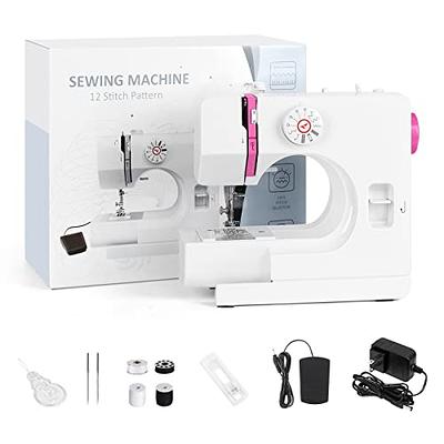 Mini Sewing Machine, Multifunctional Household Sewing Machines for Kids and  Adults with 12 Built-in Stitches, 2 Speeds Double Thread for Beginners 