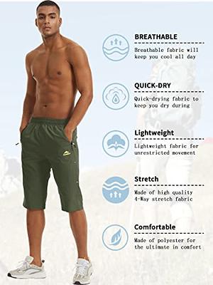TACVASEN Gym Shorts for Men with Pockets 3 4 Shorts for Men Hiking Shorts  Men Quick Dry Cargo Shorts Fishing Shorts Long Shorts Mens Casual Shorts  Army Green - Yahoo Shopping
