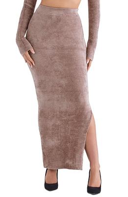HOUSE OF CB Myrna Satin Corset Dress in Chocolate at Nordstrom