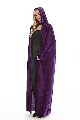 Long Sleeve Velvet Hooded Cloak Purple Cape Hooded Cloak Wizard