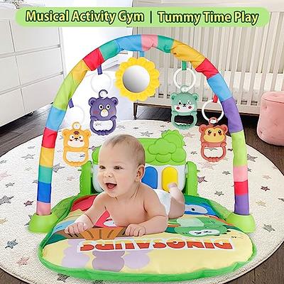 UNIH Baby Gym Play Mat, Kick and Play Piano Gym with Water Mat, Tummy Time  Mat, Musical Light Activity Center for Infants Toddlers, Birthday Gift Play