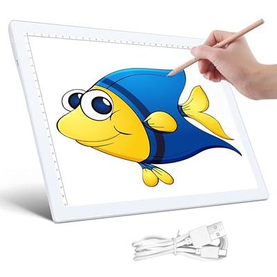  Rechargeable A4 LED Light Pad with Padded Case, YINGWOND  Tracing Light Box w/Riser Stands and Paper Clip, 6 Levels of Brightness,  Type-c Cable, Wireless Diamond Painting Light Board