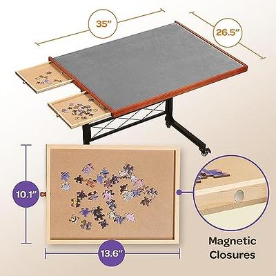 Tilting Puzzle Table - Portable Jigsaw Puzzle Table 1500 Pieces with  Adjustable Height and Board, JoyPcsTable Puzzle Board with Colorful Drawers  - Yahoo Shopping