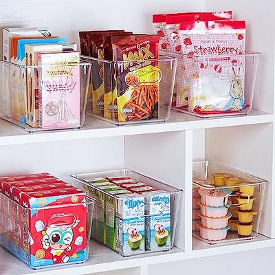 6 Pack Clear Plastic Storage Bins with Lids, Vtopmart Pantry Organizer  Bins, for Cabinet, Kitchen, Countertops, Large