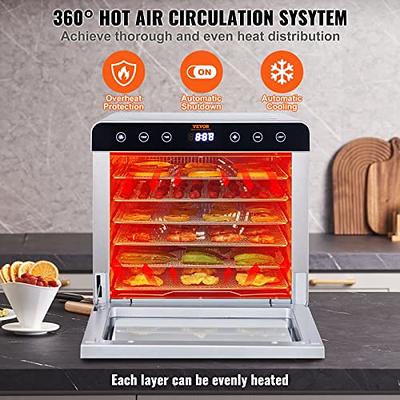 VEVOR Food Dehydrator Machine 10 Stainless Steel Trays 1000W Electric Food Dryer with Digital Adjustable Timer & Temperature for Jerky Herb Meat