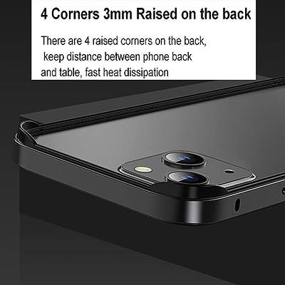 Aluminum Frame Metal Bumper Frame Slim Hard Case Cover for iPhone12 Pro  Max, Metal Frame Armor with Soft Inner Bumper, Raised Edge Protection  (Black