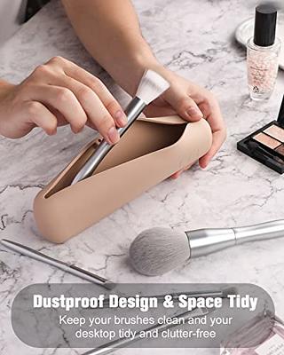FERYES Large Travel Makeup Brush Holder, Magnetic Anti-fall Out Silicon  Portable Cosmetic Face Brushes Holder, Soft and Sleek Makeup Tools  Organizer