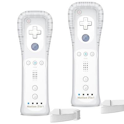 Remote Controller for Wii, Wii Remote and Nunchuck Controllers with Silicon  Case and Strap for Wii and Wii U (White)