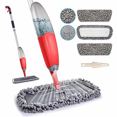 HOMTOYOU Spray Mop for Floor Cleaning, Floor Mop with a Refillable Spray  Bottle and 2 Washable Pads, Flat Mop for Home