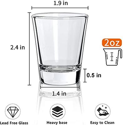 6 Pack Shot Glasses, 2 Oz Espresso Shot Glass Measuring Cups Set with Heavy  Base