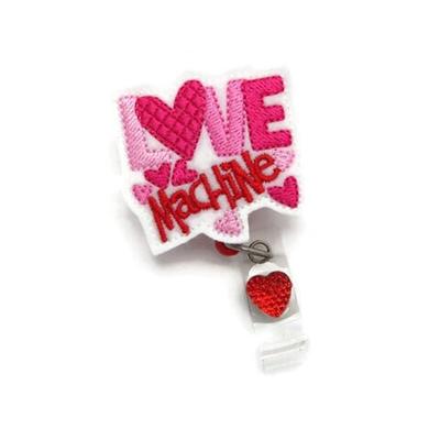 Mr. Heart Badge Reel Valentine's Day ID Holder Red Male Nurse Name