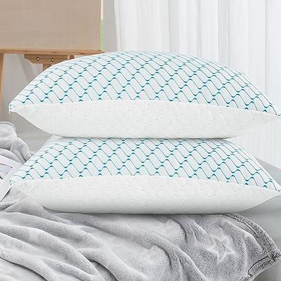 QUTOOL Luxury Cooling Memory Foam Pillows 2 Pack, Bamboo Bed Pillows Queen  Size Set of 2, Adjustable Gel Pillows for Side, Back Sleepers with