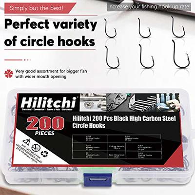 Hilitchi 200 Pcs 6 Sizes Fishing Hooks Offset Point Design in High Carbon  Steel Construction Circle Hooks for Saltwater and Freshwater Fishing with  Luminous Fishing Beads and Fishing Swivel Snaps - Yahoo Shopping